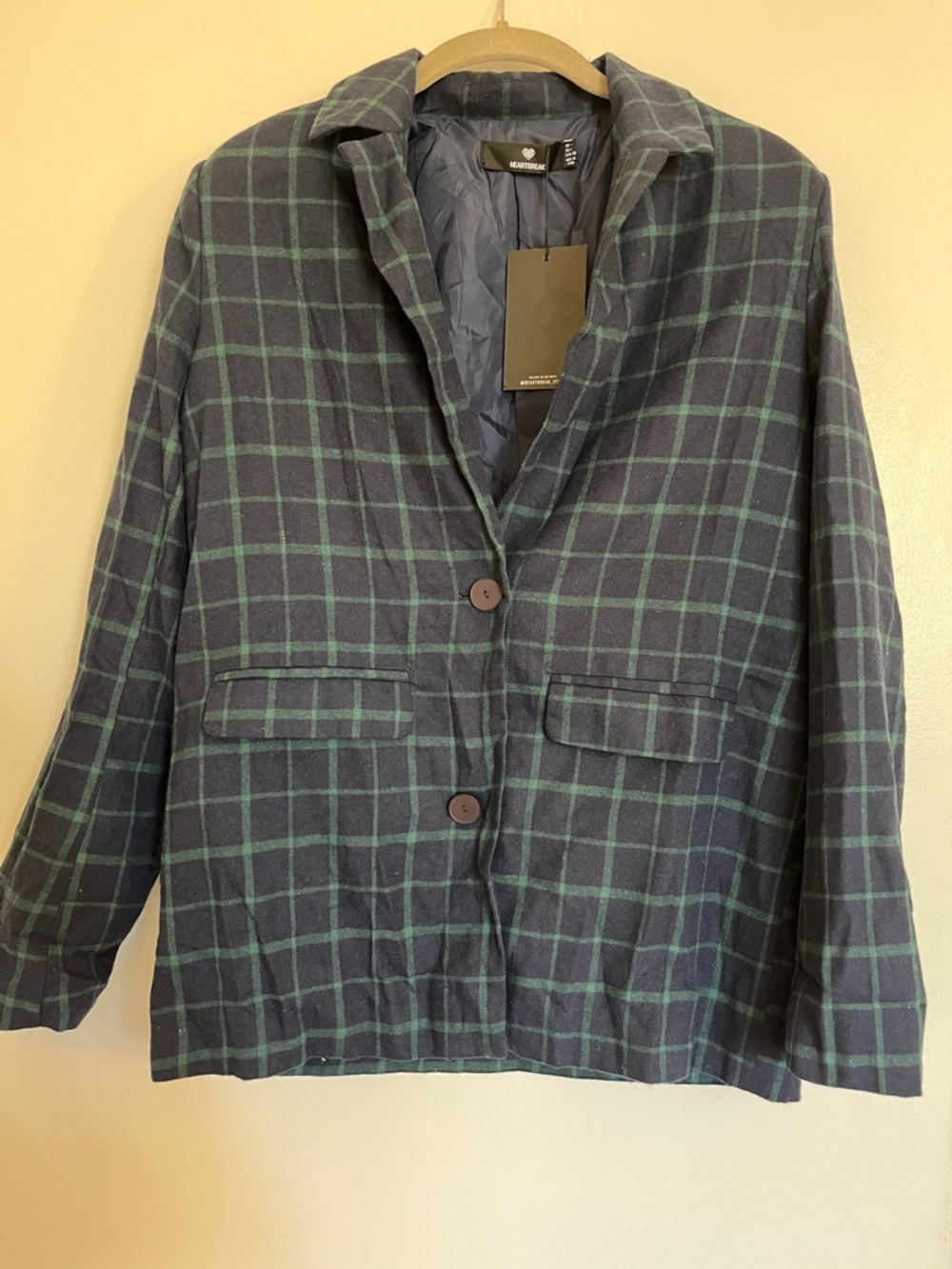 Women's Navy & Green Plaid Jacket